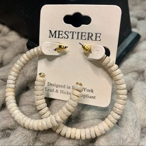 NWT Textured Beaded Hoops